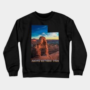 Utah State Outline (Arches National Park) Crewneck Sweatshirt